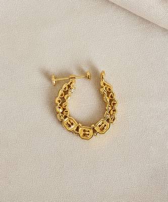 Gold plated red polki stones nose ring 3