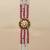 Gold plated red polki navratna stones choker necklace