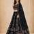 black rayon circular lehenga with digital print