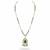 Gold plated green polki stone long necklace