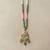 Multicolor beaded green polki stone long necklace