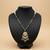 Multicolor beaded green polki stone long necklace