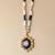 Gold plated moissanite blue polki stones long necklace
