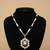 Gold plated moissanite blue polki stones long necklace