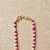Pink beaded moissanite polki stones long necklace