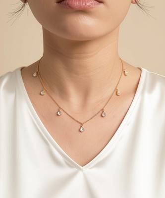 Gold plated moissanite polki diamond frost collar necklace 1