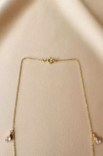 Gold plated moissanite polki diamond frost collar necklace