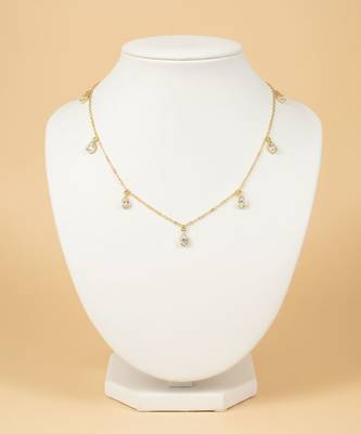 Gold plated moissanite polki diamond frost collar necklace 3