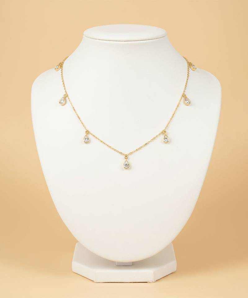 Gold plated moissanite polki diamond frost collar necklace