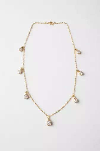 Gold plated moissanite polki diamond frost collar necklace