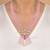 Pink beaded moissanite polki long necklace