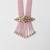 Pink beaded moissanite polki long necklace