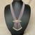 Pink beaded moissanite polki long necklace