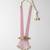 Pink beaded moissanite polki long necklace