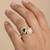 Gold plated green polki stone diamond ring