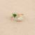 Gold plated green polki stone diamond ring