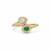 Gold plated green polki stone diamond ring