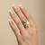 Gold plated moissanite diamond floral ring