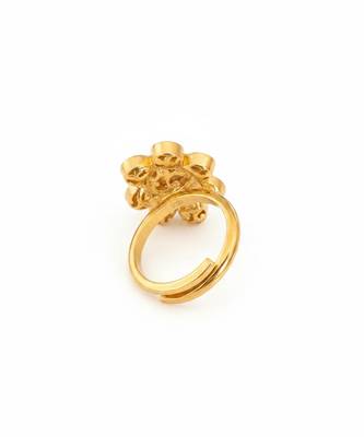 Gold plated moissanite diamond floral ring 3