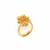 Gold plated moissanite diamond floral ring