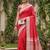 Kavindi women's cotton silk solid print with golden woven border saree with blouse