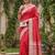 Kavindi women's cotton silk solid print with golden woven border saree with blouse