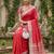 Kavindi women's cotton silk solid print with golden woven border saree with blouse