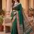 Kavindi women's cotton silk solid print with golden woven border saree with blouse