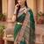 Kavindi women's cotton silk solid print with golden woven border saree with blouse