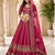 pink color Handwork Sequin and Beads Multi Color and Thread work silk blend Lehnga Choli 