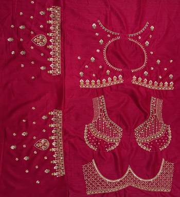 pink color Handwork Sequin and Beads Multi Color and Thread work silk blend Lehnga Choli  5