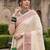 Kavindi women's cotton silk solid print with golden woven border saree with blouse