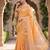 Kavindi women's cotton silk solid print with golden woven border saree with blouse