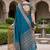Kavindi women's cotton silk solid print with golden woven border saree with blouse