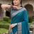 Kavindi women's cotton silk solid print with golden woven border saree with blouse