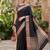 Kavindi women's cotton silk solid print with golden woven border saree with blouse