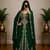 Emerald Green Embroidered Moroccan Kaftan Gown