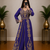 Royal blue Heavy Gold Embroidered Moroccan Kaftan Gown