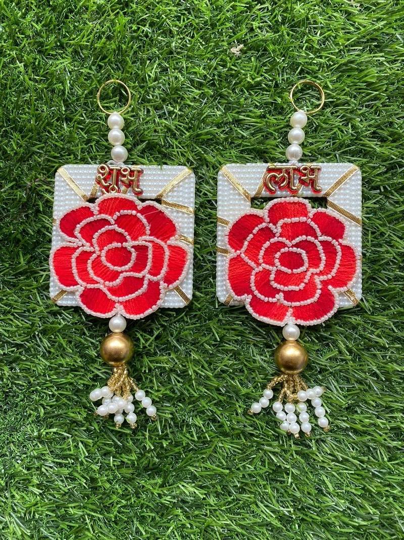 handmade decorative hanging shubh-labh hanging traditional for decoration for home decor (pack of 2)