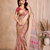 cream printed work cotton blend saree