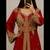 Maroon Gold Embroidered Moroccan Kaftan Gown with Belt