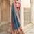 navy blue banarasi silk blend saree with blouse