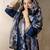 Women's dark blue silk blend straight kurta set with dupatta and pant