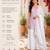 Women's lavender embroidered georgette kurti set with dupatta and palazzo