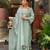 Women's light green chanderi straight kurta set with dupatta and pant