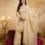 Women's yellow embroidered silk blend kurta set with dupatta and palazzo