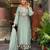 Women's light green chanderi straight kurta set with dupatta and pant