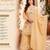 Women's yellow embroidered silk blend kurta set with dupatta and palazzo