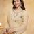 Women's yellow embroidered silk blend kurta set with dupatta and palazzo