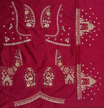 pink color Beads work Multi Thread and Dori Sequence work silk blend Lehenga Choli  5